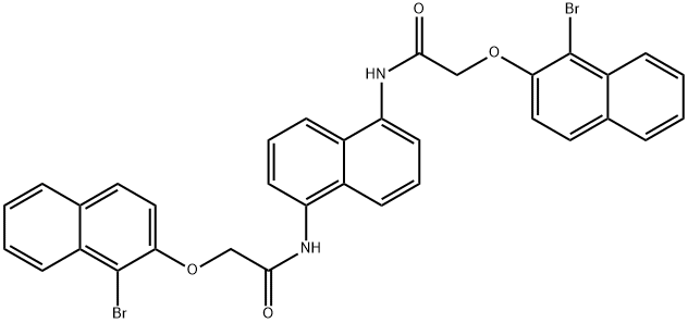 N,N'-1,5-naphthalenediylbis{2-[(1-bromo-2-naphthyl)oxy]acetamide} 구조식 이미지