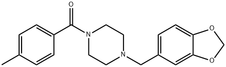(4-(benzo[d][1,3]dioxol-5-ylmethyl)piperazin-1-yl)(p-tolyl)methanone 구조식 이미지