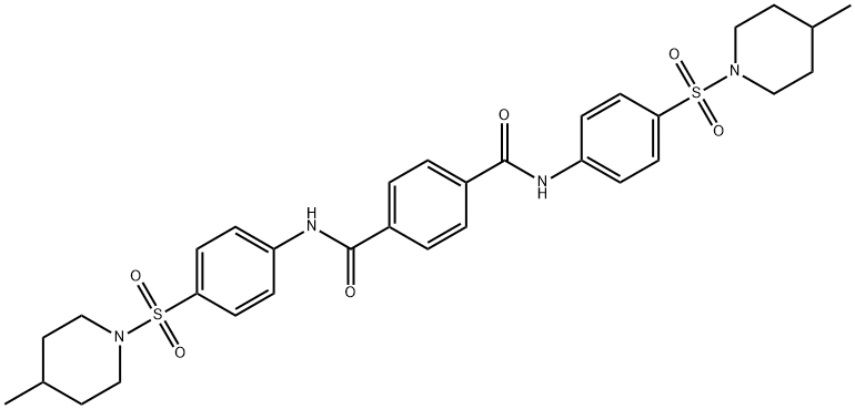 N,N'-bis{4-[(4-methyl-1-piperidinyl)sulfonyl]phenyl}terephthalamide Structure