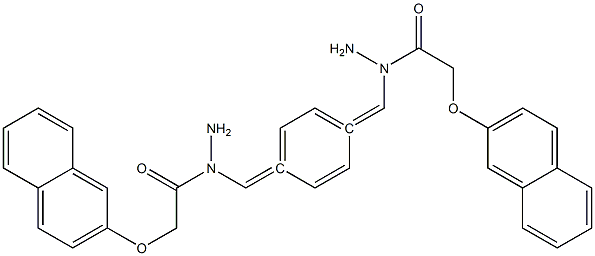 N',N''-[1,4-phenylenedi(methylylidene)]bis[2-(2-naphthyloxy)acetohydrazide] 구조식 이미지