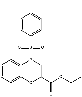 4-(Toluene-4-sulfonyl)-3,4-dihydro-2H-benzo[1,4]oxazine-2-carboxylic acid ethyl ester Structure