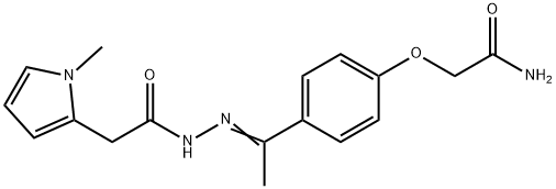 N-[(E)-1-[4-(2-amino-2-oxoethoxy)phenyl]ethylideneamino]-2-(1-methylpyrrol-2-yl)acetamide 구조식 이미지