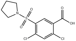 2,4-Dichloro-5-(pyrrolidin-1-ylsulfonyl)benzoic acid 구조식 이미지