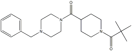 1-[4-(4-benzylpiperazine-1-carbonyl)piperidin-1-yl]-2,2-dimethylpropan-1-one Structure