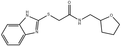 2-(1H-benzimidazol-2-ylsulfanyl)-N-(tetrahydrofuran-2-ylmethyl)acetamide 구조식 이미지