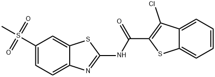 3-chloro-N-(6-methylsulfonyl-1,3-benzothiazol-2-yl)-1-benzothiophene-2-carboxamide Structure