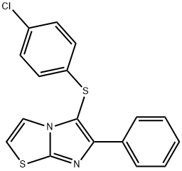 5-((4-chlorophenyl)thio)-6-phenylimidazo[2,1-b]thiazole 구조식 이미지