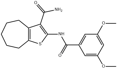 2-(3,5-dimethoxybenzamido)-5,6,7,8-tetrahydro-4H-cyclohepta[b]thiophene-3-carboxamide Structure