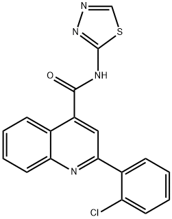 2-(2-chlorophenyl)-N-(1,3,4-thiadiazol-2-yl)quinoline-4-carboxamide 구조식 이미지