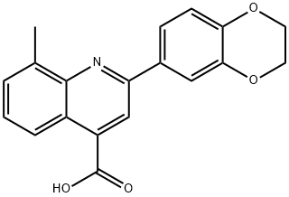 2-(2,3-dihydro-1,4-benzodioxin-6-yl)-8-methyl-4-quinolinecarboxylic acid 구조식 이미지