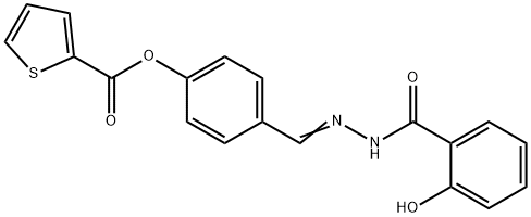 4-[(E)-{2-[(2-hydroxyphenyl)carbonyl]hydrazinylidene}methyl]phenyl thiophene-2-carboxylate Structure