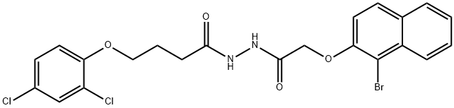 N'-{[(1-bromo-2-naphthyl)oxy]acetyl}-4-(2,4-dichlorophenoxy)butanohydrazide Structure