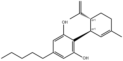 2-[(1R,6R)-3-methyl-6-prop-1-en-2-ylcyclohex-2-en-1-yl]-5-pentylbenzene-1,3-diol Structure