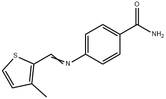 4-{[(3-methyl-2-thienyl)methylene]amino}benzamide 구조식 이미지