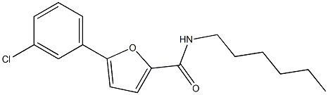 5-(3-chlorophenyl)-N-hexylfuran-2-carboxamide Structure