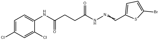 4-{2-[(5-bromo-2-thienyl)methylene]hydrazino}-N-(2,4-dichlorophenyl)-4-oxobutanamide Structure