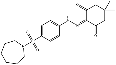 2-{[4-(1-azepanylsulfonyl)phenyl]hydrazono}-5,5-dimethyl-1,3-cyclohexanedione Structure