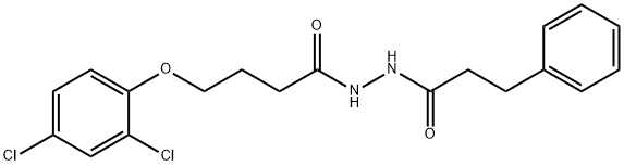 4-(2,4-dichlorophenoxy)-N'-(3-phenylpropanoyl)butanohydrazide Structure