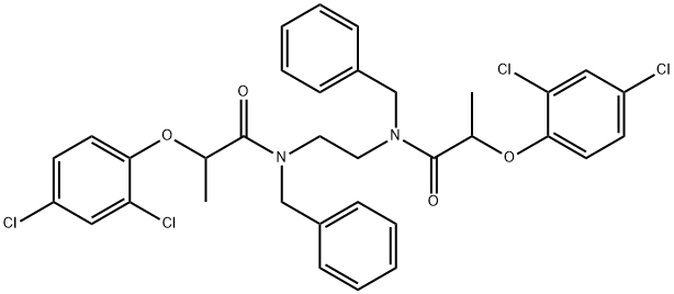 N,N'-1,2-ethanediylbis[N-benzyl-2-(2,4-dichlorophenoxy)propanamide] 구조식 이미지