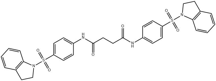 N,N'-bis[4-(2,3-dihydro-1H-indol-1-ylsulfonyl)phenyl]succinamide Structure