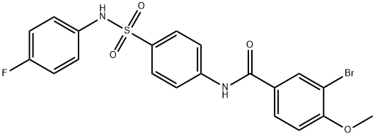 3-bromo-N-(4-{[(4-fluorophenyl)amino]sulfonyl}phenyl)-4-methoxybenzamide 구조식 이미지