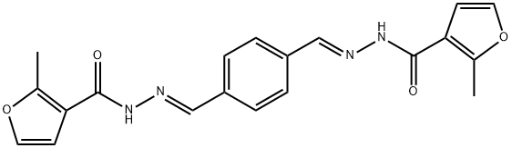 N',N''-[1,4-phenylenedi(methylylidene)]bis(2-methyl-3-furohydrazide) 구조식 이미지