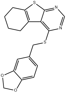 4-((benzo[d][1,3]dioxol-5-ylmethyl)thio)-5,6,7,8-tetrahydrobenzo[4,5]thieno[2,3-d]pyrimidine Structure