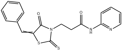 (Z)-3-(5-benzylidene-4-oxo-2-thioxothiazolidin-3-yl)-N-(pyridin-2-yl)propanamide Structure