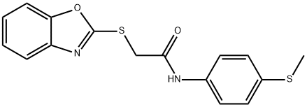 2-(1,3-benzoxazol-2-ylsulfanyl)-N-[4-(methylsulfanyl)phenyl]acetamide Structure