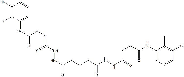 4,4'-[(1,5-dioxo-1,5-pentanediyl)bis(2,1-hydrazinediyl)]bis[N-(3-chloro-2-methylphenyl)-4-oxobutanamide] 구조식 이미지