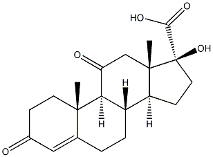 Androst-4-ene-17-carboxylicacid, 17-hydroxy-3,11-dioxo-, (17a)- (9CI) Structure