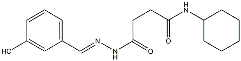 N-cyclohexyl-N'-[(E)-(3-hydroxyphenyl)methylideneamino]butanediamide Structure