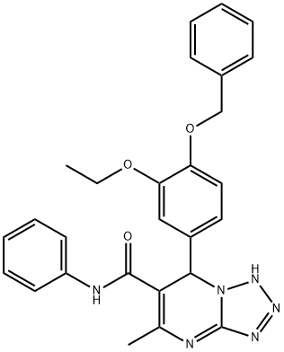 7-(4-(benzyloxy)-3-ethoxyphenyl)-5-methyl-N-phenyl-4,7-dihydrotetrazolo[1,5-a]pyrimidine-6-carboxamide Structure