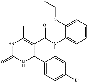 4-(4-bromophenyl)-N-(2-ethoxyphenyl)-6-methyl-2-oxo-1,2,3,4-tetrahydropyrimidine-5-carboxamide 구조식 이미지