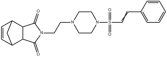 (Z)-2-(2-(4-(styrylsulfonyl)piperazin-1-yl)ethyl)-3a,4,7,7a-tetrahydro-1H-4,7-methanoisoindole-1,3(2H)-dione Structure