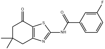 N-(5,5-dimethyl-7-oxo-4,6-dihydro-1,3-benzothiazol-2-yl)-3-fluorobenzamide 구조식 이미지