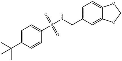 N-(1,3-benzodioxol-5-ylmethyl)-4-tert-butylbenzenesulfonamide 구조식 이미지