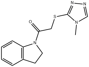 1-(indolin-1-yl)-2-((4-methyl-4H-1,2,4-triazol-3-yl)thio)ethan-1-one 구조식 이미지