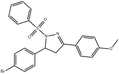 5-(4-bromophenyl)-3-(4-methoxyphenyl)-1-(phenylsulfonyl)-4,5-dihydro-1H-pyrazole Structure