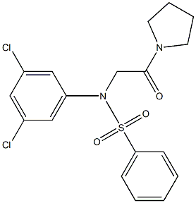 N-(3,5-dichlorophenyl)-N-(2-oxo-2-pyrrolidin-1-ylethyl)benzenesulfonamide Structure