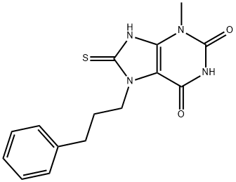 8-mercapto-3-methyl-7-(3-phenylpropyl)-3,7-dihydro-1H-purine-2,6-dione Structure