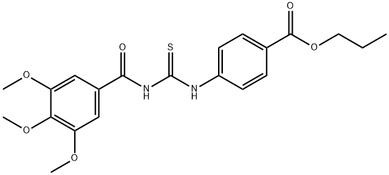 propyl 4-({[(3,4,5-trimethoxybenzoyl)amino]carbonothioyl}amino)benzoate Structure