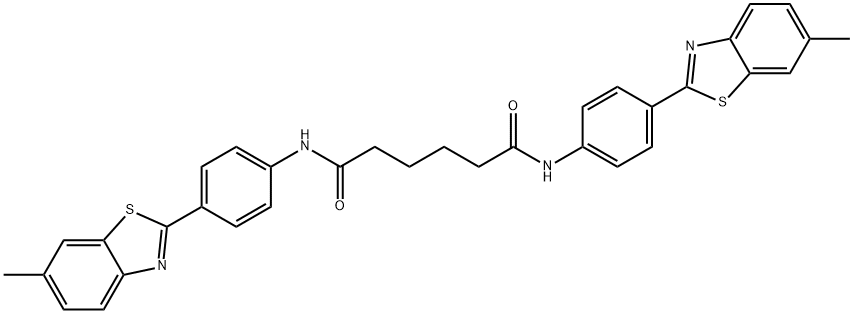 N,N'-bis[4-(6-methyl-1,3-benzothiazol-2-yl)phenyl]hexanediamide Structure