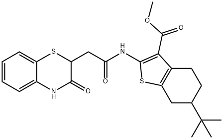 methyl 6-(tert-butyl)-2-(2-(3-oxo-3,4-dihydro-2H-benzo[b][1,4]thiazin-2-yl)acetamido)-4,5,6,7-tetrahydrobenzo[b]thiophene-3-carboxylate Structure