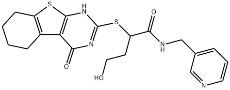 4-hydroxy-2-((4-oxo-3,4,5,6,7,8-hexahydrobenzo[4,5]thieno[2,3-d]pyrimidin-2-yl)thio)-N-(pyridin-3-ylmethyl)butanamide Structure