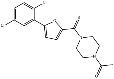 1-(4-(5-(2,5-dichlorophenyl)furan-2-carbonothioyl)piperazin-1-yl)ethan-1-one 구조식 이미지