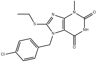 7-(4-chlorobenzyl)-8-(ethylthio)-3-methyl-3,7-dihydro-1H-purine-2,6-dione Structure