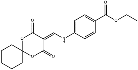 ethyl 4-(((2,4-dioxo-1,5-dioxaspiro[5.5]undecan-3-ylidene)methyl)amino)benzoate Structure