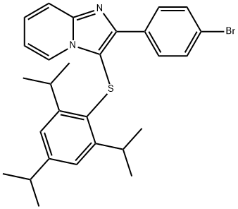 2-(4-bromophenyl)-3-((2,4,6-triisopropylphenyl)thio)imidazo[1,2-a]pyridine 구조식 이미지