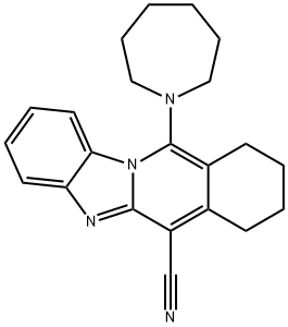 11-(azepan-1-yl)-7,8,9,10-tetrahydrobenzo[4,5]imidazo[1,2-b]isoquinoline-6-carbonitrile 구조식 이미지